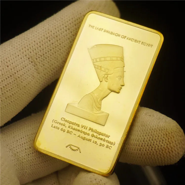 1OZ Gold Plated Egyptian Pharaoh Bar