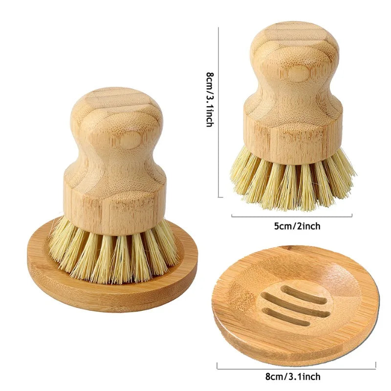 Bamboo Scrub Brush & Soap Dish