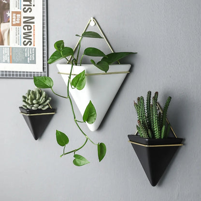 Geometric Ceramic Hanging Plant Pot