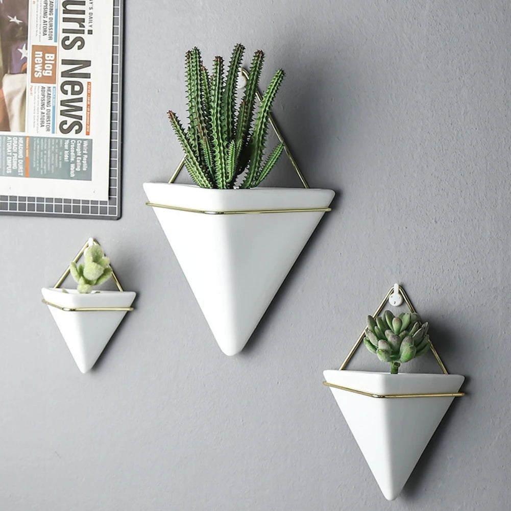 Geometric Ceramic Hanging Plant Pot