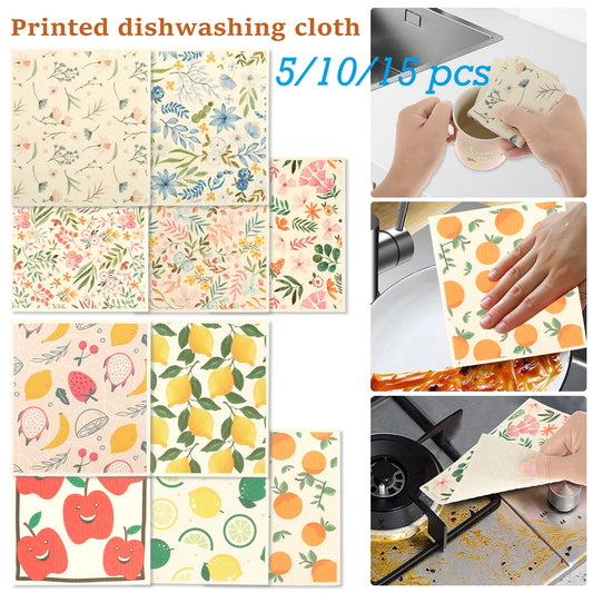 5~15Pcs Absorbent Dishcloth Household Rag Reusable