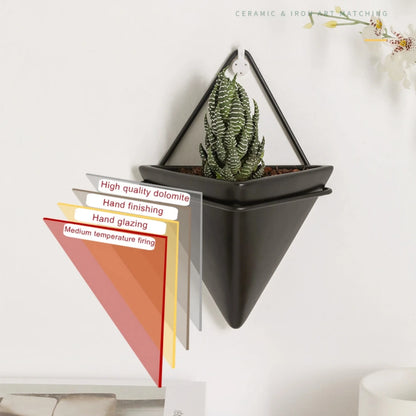 Geometric Ceramic Hanging Plant Pot