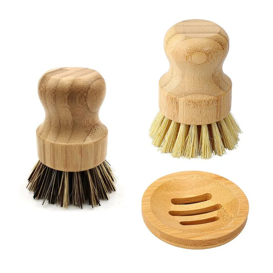 Bamboo Scrub Brush & Soap Dish